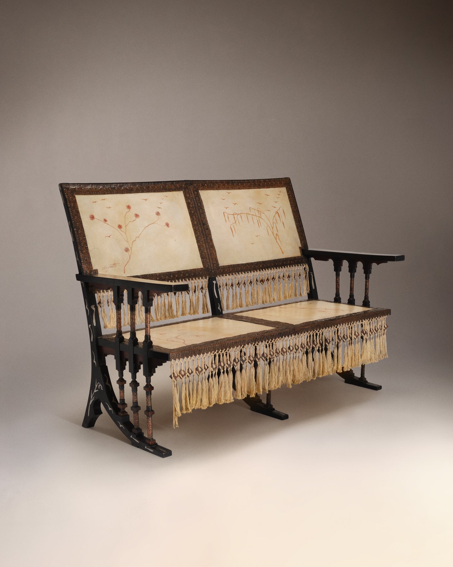VINTAGE CARLO BUGATTI - Two-seat settee