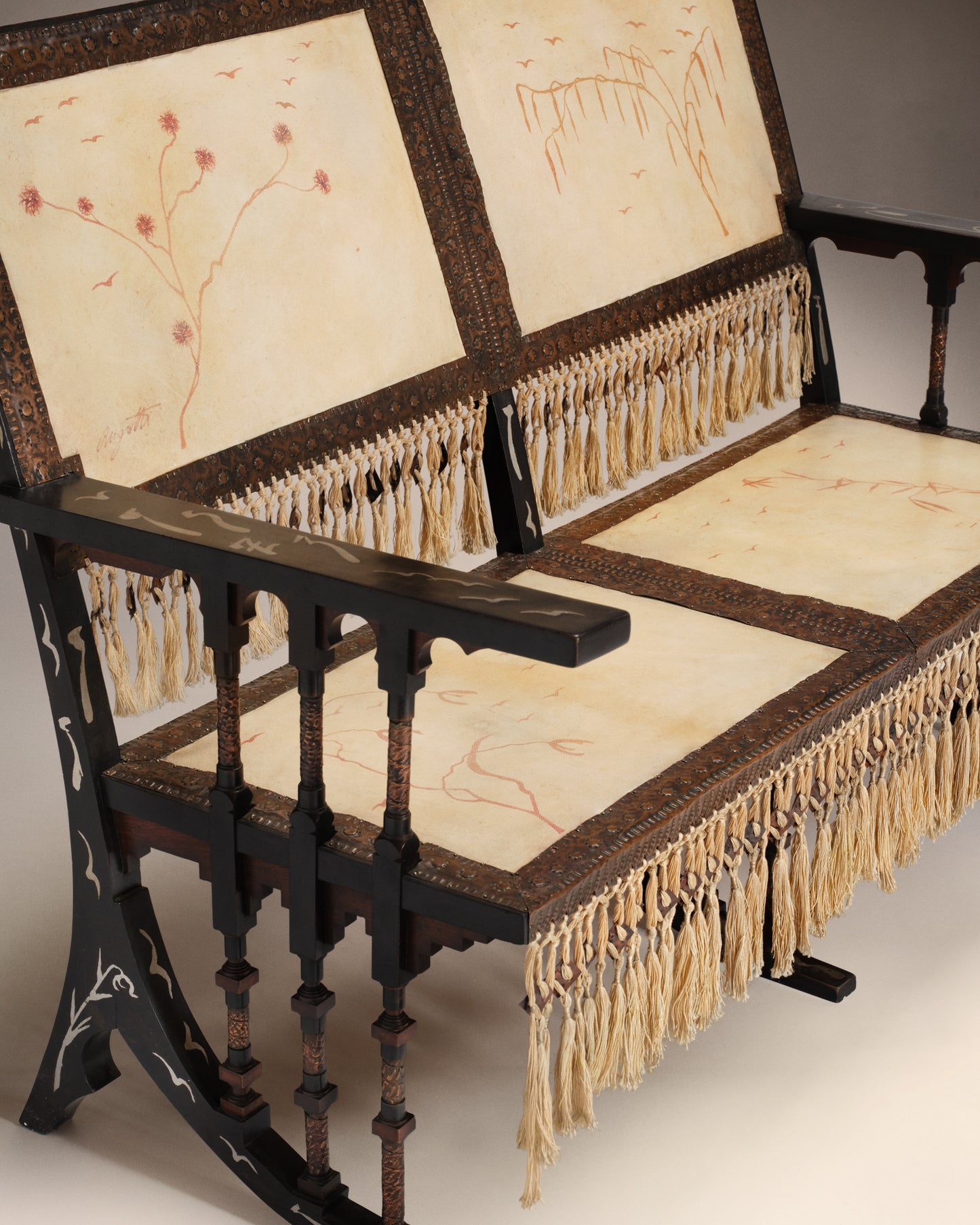 VINTAGE CARLO BUGATTI - Two-seat settee
