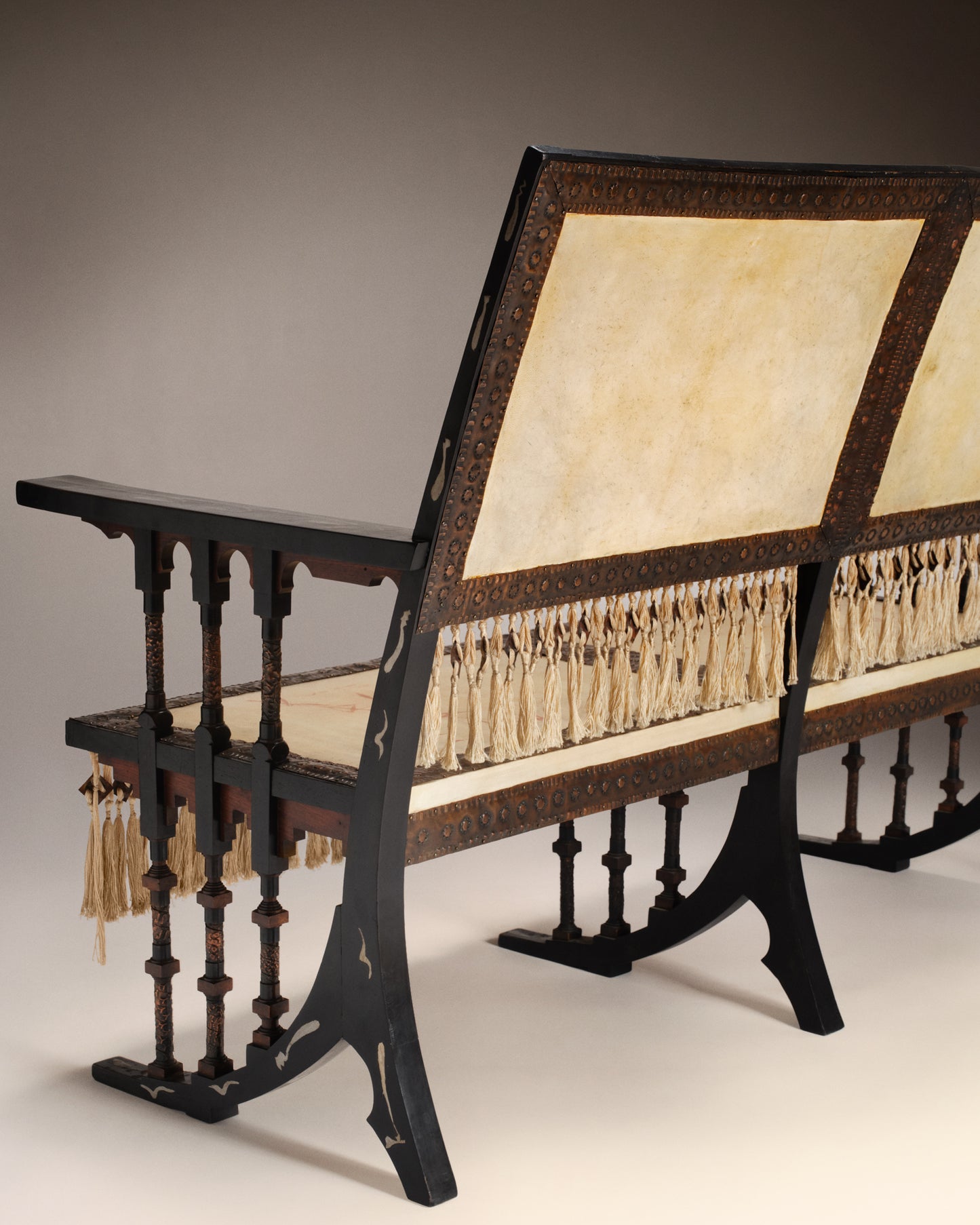 VINTAGE CARLO BUGATTI - Two-seat settee